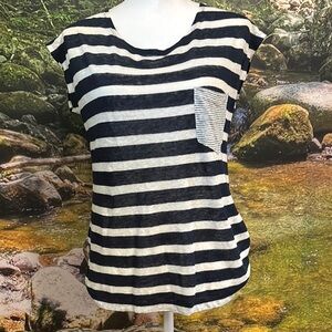 Striped Black and White Women's Top